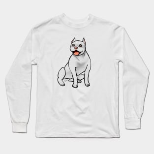 Dog - American Pitbull Terrier - White Cropped Long Sleeve T-Shirt